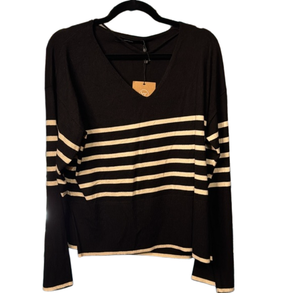 Happiness Stripe V-neck Pullover Long Sleeve by Vero Moda - Size Large NWT